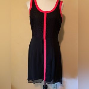 Nicole by Nicole Miller bodycon dress with high-low sheer overlay. Sz 10